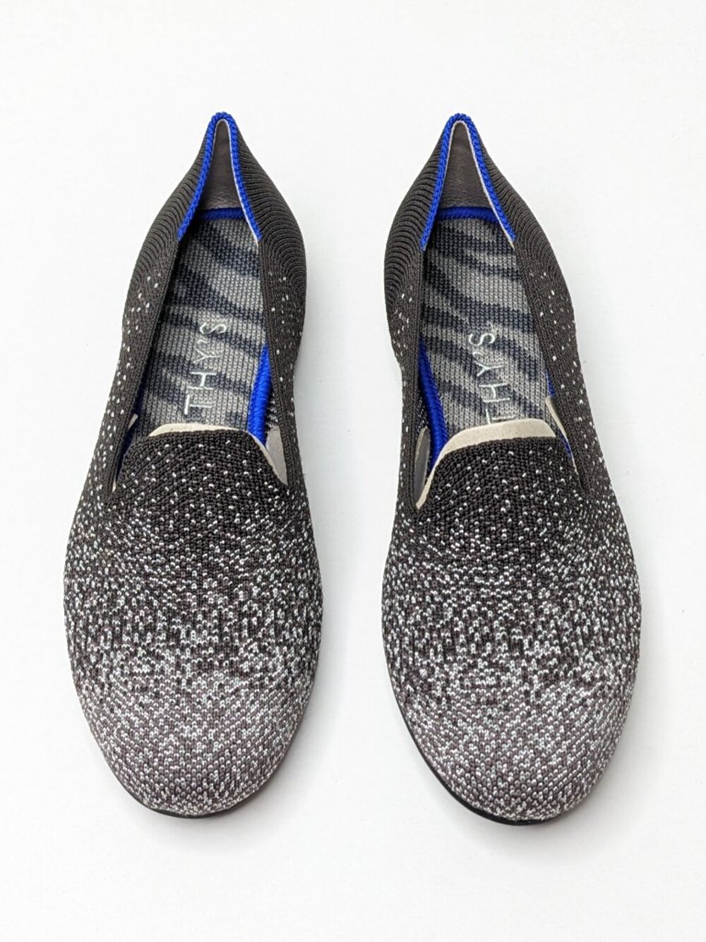 Rothy's The Loafer Casual Slip-On Flats Metallic Ombre Knit Womens 5